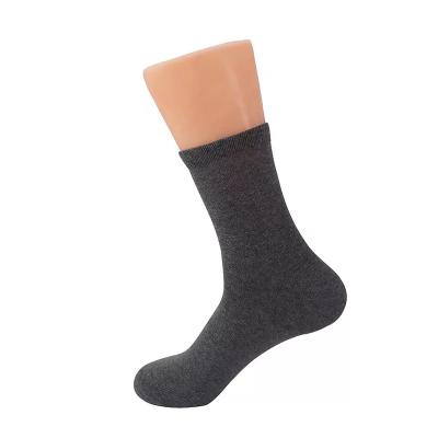 China Gray Black White Antibacterial All-match Plain Cotton Men's Casual Solid Color Mid-Tube Men's Regular Classic Socks for sale