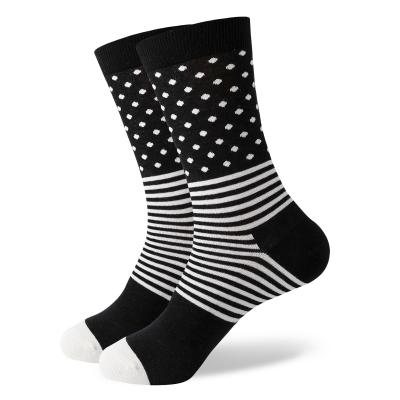 China Sporty Classic Stripe and Black Dot Dress Modal Socks for sale