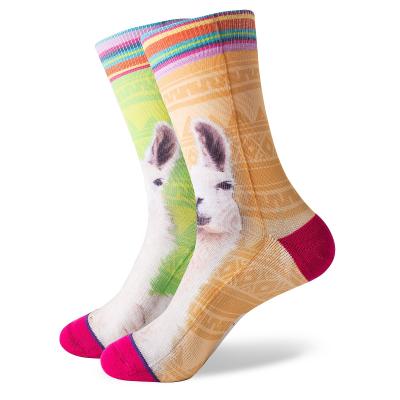 China Sporty Men's Personalized Custom 3D Printed Cute Animal Pattern Sheep Goat Socks Fashion Design Nylon Alpaca Tube Socks for sale