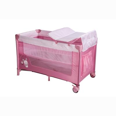 China Collapsible Hutch Minimalist Crib Foldable Travel Baby Crib with Storage for sale