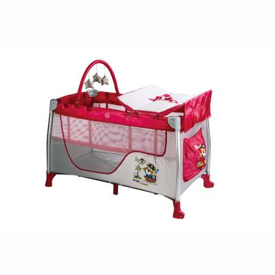 China Portable Foldable Aluminum Baby Playpen Folding Frame Baby Travel Cradle Safety Baby Crib Bed for sale