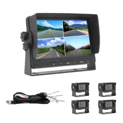 China All NEW 2019 Vehicles Quad 4 Channels Split Screen Display High Definition 7 Inch Car Monitor For Bus Trucks School Bus for sale