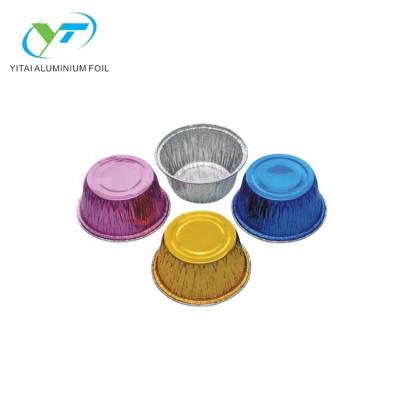 China Factory Price Sale Eco - Friendly Small Size Round Disposable Aluminum Foil Container Pudding Cup for sale