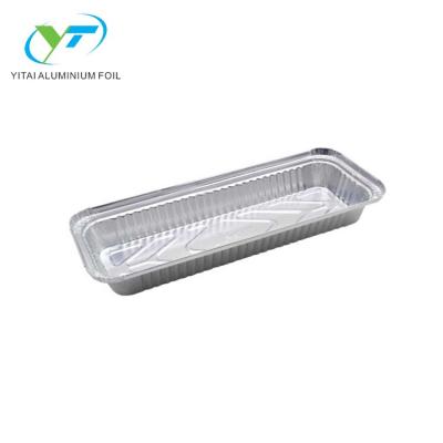 China Eco - Friendly Oblong Aluminum Foil Container Use For Barbecue Food Storage for sale