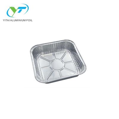 China Eco - Friendly Disposable Square Aluminum Foil Container 8 Inch for sale