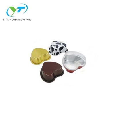 China High Quality Colorful Shape Eco-friendly Bakery Heart 100ml Aluminum Foil Pudding Roll And Dessert Cup for sale