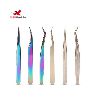 China FENGFLY 2022 Precision Hot Sales Eyebrow Tweezers Makeup Eye Lashes Different Lash Eyelash Extension Tweezers Faux Tweezers Extensions for sale