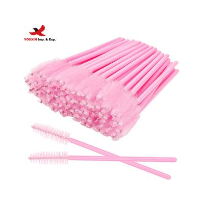 China disposable & FENGFLY Eco Friendly Batch Mascara Wand Wick Extension Cleansing Brush Soft Small Eyelash Sweeps Pink Wick Brush for sale