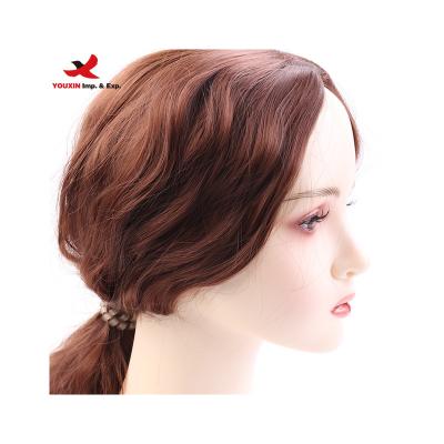 China 26 Inch Soft Brown Thick Straight Hair Barely Shedding Human Synthetic Wigs For Women Natural Wavy Synthetic Wigs for sale