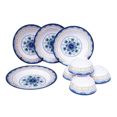 China Sustainable Popular Custom Made Colored China Melamine Mainland China Fujian Dinnerware Sets for sale