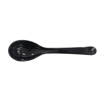 China Disposable Black Soup Melamine Spoon For Restaurant Use for sale