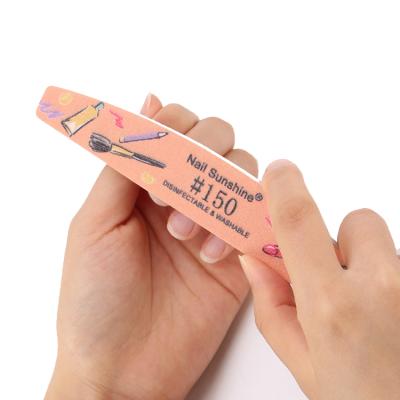 China Hot Selling Eco-friendly Printed Half Moon Nali Files Double Side Professional Nail File For Manicure for sale