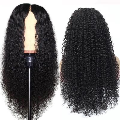 China Easy Apply Brazilian Curly Curly Human Hair Wigs Transparent Lace Front Wig For Black Women for sale