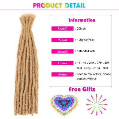 China Hot Selling High Temperature Wire 6/10/20 Inch African Rock Dreadlock Hair Bundles Synthetic Dreadlocks Hair Extensions for sale