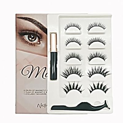 China Natural Soft Popular Design Magnetic Lashes Set Long Natural Magnetic Eyelashes With Eyeliner Kit for sale