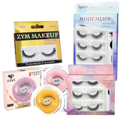 China Eyes Made Large Transparent Box Dustproof Glueless Self Adhesive Eyelashes Waterproof False Eyelashes for sale