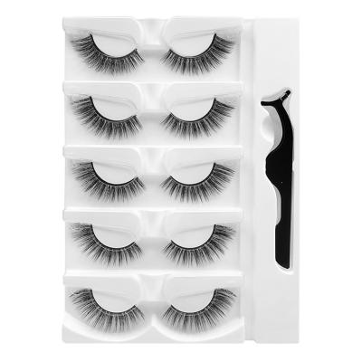 China Eyes Made Of Big Five Pairs Thick Lashes Waterproof Glueless Self Adhesive False Eyelashes for sale