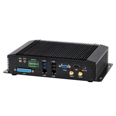 China Fanless Computer IPC System 0.00dB Fanless Core i3 i5 i7 Core CPU Barebone Mini Box Embedded Rugged PC Gamer Dual NIC Linux Win 10 GPIO RS485 for sale