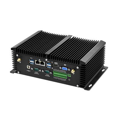 China OEM Support Industrial Rugged Fanless Computer I5 8250U 8350U 8265U X86 Linux Mini Server Dual NIC 4G WiFi GPIO RS485 for sale