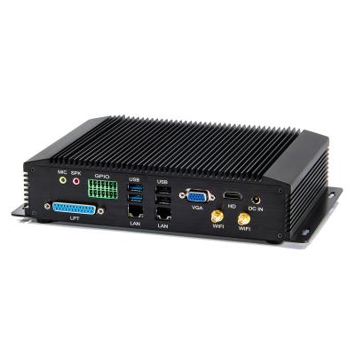 China Fanless Compact Mini Fanless Industrial PC I7 4500U Win10 Included ITX Barebone GPIO RS485 Computer i213 NIC Dual LAN Linux Rugged Box for sale