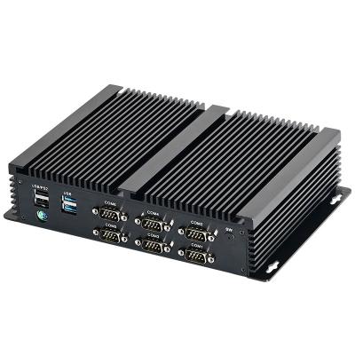 China Mini Industrial Hot Sale i3 6157U Fanless Barebone PC Rugged Industrial Computer and Accessories 2 Lan RS485 Win 10 Opnsense Embedded Car PC for sale