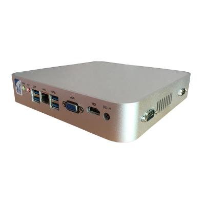 China Cheapest Desktop PC 12V N3150 Quad Core Barebone RS232 Linux Server Box Thin Client Fanless Mini Computer WiFi Fanless Desktop PC for sale