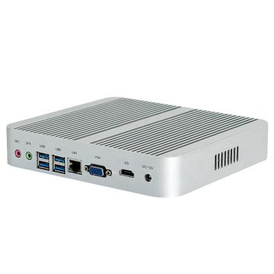 China For Linux Fanless Industrial Aluminum Case Win Compact Business Linux PC I5 5287U X86 Vehicle PC Rugged Mini Desktop Computer MiniPC Barebone for sale