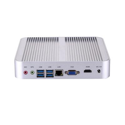 China Low Cost 12V Mini Fanless PC I3 7167U 6157U 6006U 5005U 4005U Barebone X86 Linux Ubuntu Mini Industrial Aluminum Case Embedded Box PC for sale