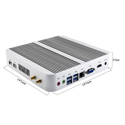 China Low Cost 12V Industrial Fanless Mini PC I3 8145U Barebone X86 Win10 Linux Aluminum Case All In One PC Gaming Desktop Used Computer Nettop for sale