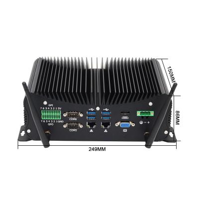 China Core i5 8th Gen 8250U 9-36V Mini PC Computer Server Win10 IoT Rugged Industrial System 6 Embedded Serial Port Fanless RS232 GPIO for sale