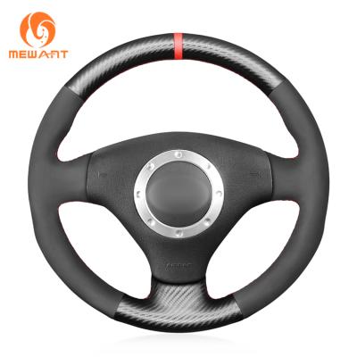 China Comfortable Feel Custom Hand Stitched Black Suede Matte Carbon Steering Wheel Cover For Audi A3 A4 RS 6 S4 TT for sale