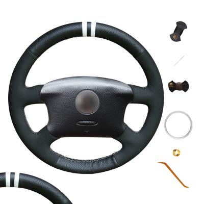 China ONE Car White ONE Gauge Hand Suede Leather Steering Wheel Trim Strip Stitching Thread For Volkswagen Passat B5 VW Golf 4 for sale