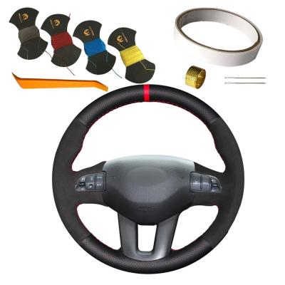 China Comfortable Hand Feel Suede PU Leather Stitching Custom Steering Wheel Cover For Kia Sportage 3 Ceed Cee'd 2011 2012 2013 2014 2015 for sale