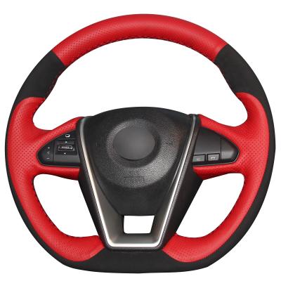 China Suede PU Leather Steering Wheel Cover Custom Design For Nissan For Nissan Tiida For Nissan Versa Note for sale