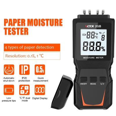 China TESTADOR DE HUMEDAD DEL PAPEL VICTOR2GB Tester portátil medidor de grano de madera medidor de humedad de humedad medidores del medio ambiente en venta