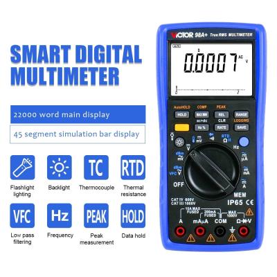 China VICTOR 98A+ VICTOR Digital Multimeter 22000 counts display auto range multimeter with USB for sale