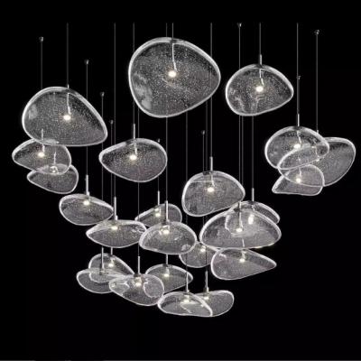 China Jellyfish Traditional Modern Transparent Chandelier Decoration Design Duplex Stair Lamp Luxury Modern Pendant Villa C for sale