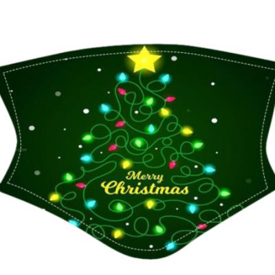 China Adults Cotton Cloth Facemask Cloth With Christmas Reusable Washable Breathable Santa Face Mask Ear Loops Adjustable Adults for sale