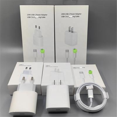 China Mobile Phone 2023 selling 20W PD fast charger EU/US USB C adapter C cable Cabo tipo C iPhone 14 13 for sale