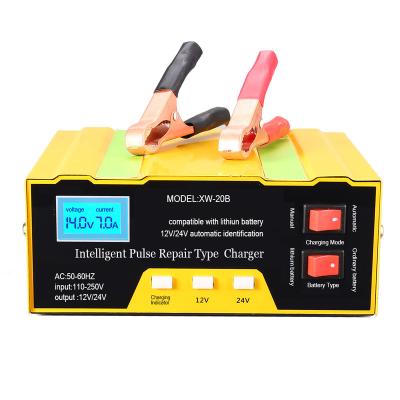 China Monfara 12V 24V 10A Lead Acid Battery 12V24V Pulse Repair Battery Charger Car Defender Smart Battery Charger for sale