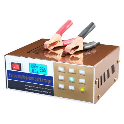 China 12V24V Lead-acid Battery Monfara 12/24V Emergency Battery Charger Smart Pulse Repair Automatic 12A Car Battery Charger for sale