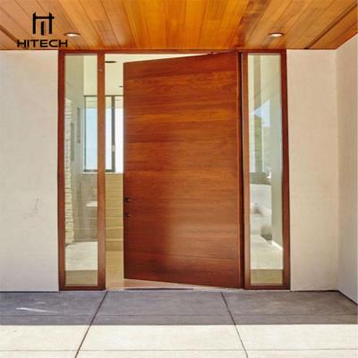 China Waterproof exterior main wood pivot door solid wood front entry pivot door luxury technology villa entry door for sale