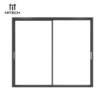 China Sound Insulation Technology Sliding Patio Door Aluminum Exterior Aluminum Tempered Glass Double Door for sale