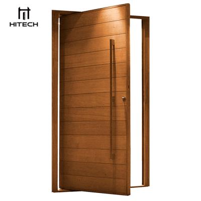 China Prehung Weatherproof Waterproof Front Entrance Entry Modern Design Solid Large Size Pivot Wooden Doors for sale