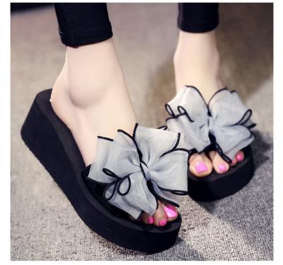 China High Waist High Heel Eva Crescent Slippers For Women Bowknot Decoration Slippers 2021 Wholesale for sale