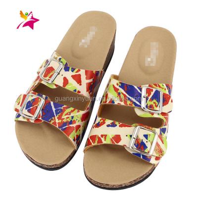 China Custom PU Leather Uppers Women Wedge Sandals PVC Sole for sale