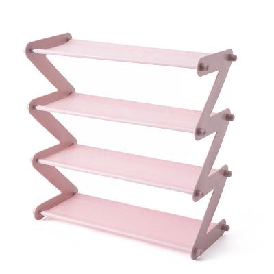 China Sustainable Plastic Nonwoven Fabric Foldable Multilayer Shoe Rack Storage for sale