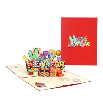 China 3d Happy New Year from Europe pop up greeting card with best wishes for sale