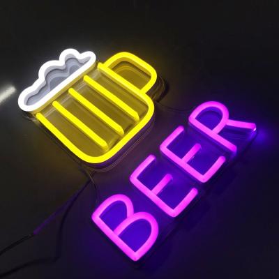 China Wholesale Outdoor Wall Hanging Sign Led Beer Neon Customs Logo Lead Neon Sign Bar Display for sale