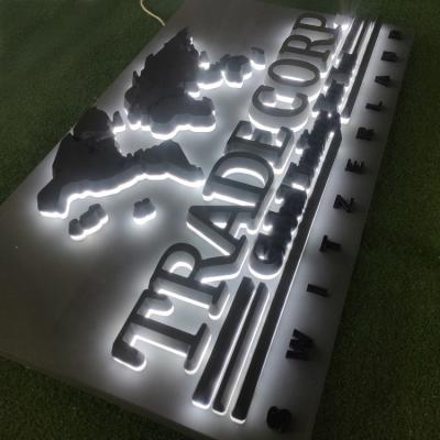 China Custom High Quality 3d Buildings Sign Acrylic Led Backlit Advertising Letter Logo Led Sign Office Sign for sale